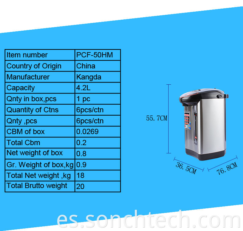 5.0L thermo pot water boiler